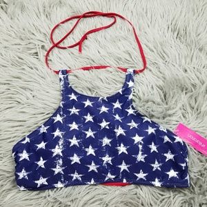 Red White Blue Bikini Halter Top
